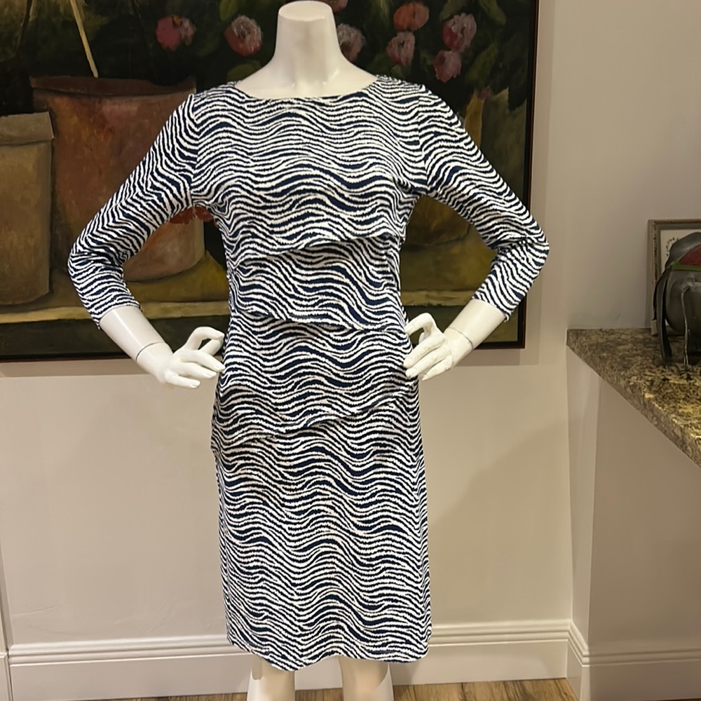 J. McLaughlin Blue and White Dress